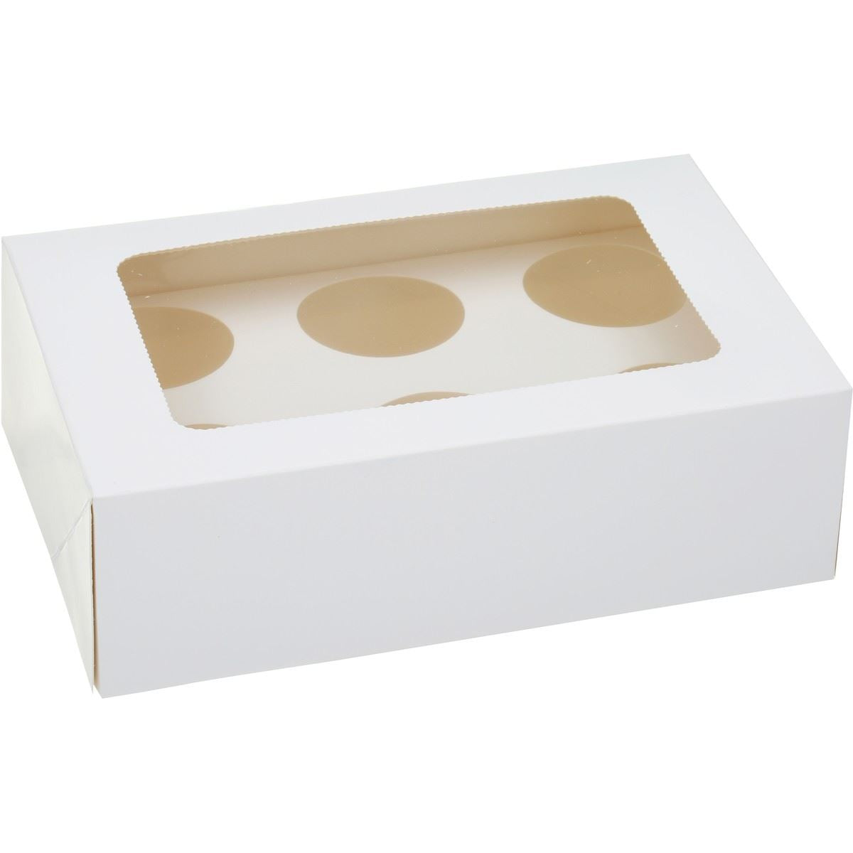 6 HOLES WHITE CUP CAKE HOLDER BOX. JL8895 \\\KD21373