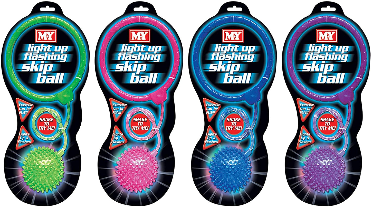 KANDY TOYS ASSORTED LIGHT UP FLASHING ANKLE SKIP BALL SKIPPING. TY3576 \\\KD21383