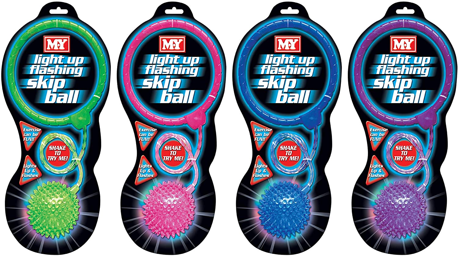 KANDY TOYS ASSORTED LIGHT UP FLASHING ANKLE SKIP BALL SKIPPING. TY3576 \\\KD21383