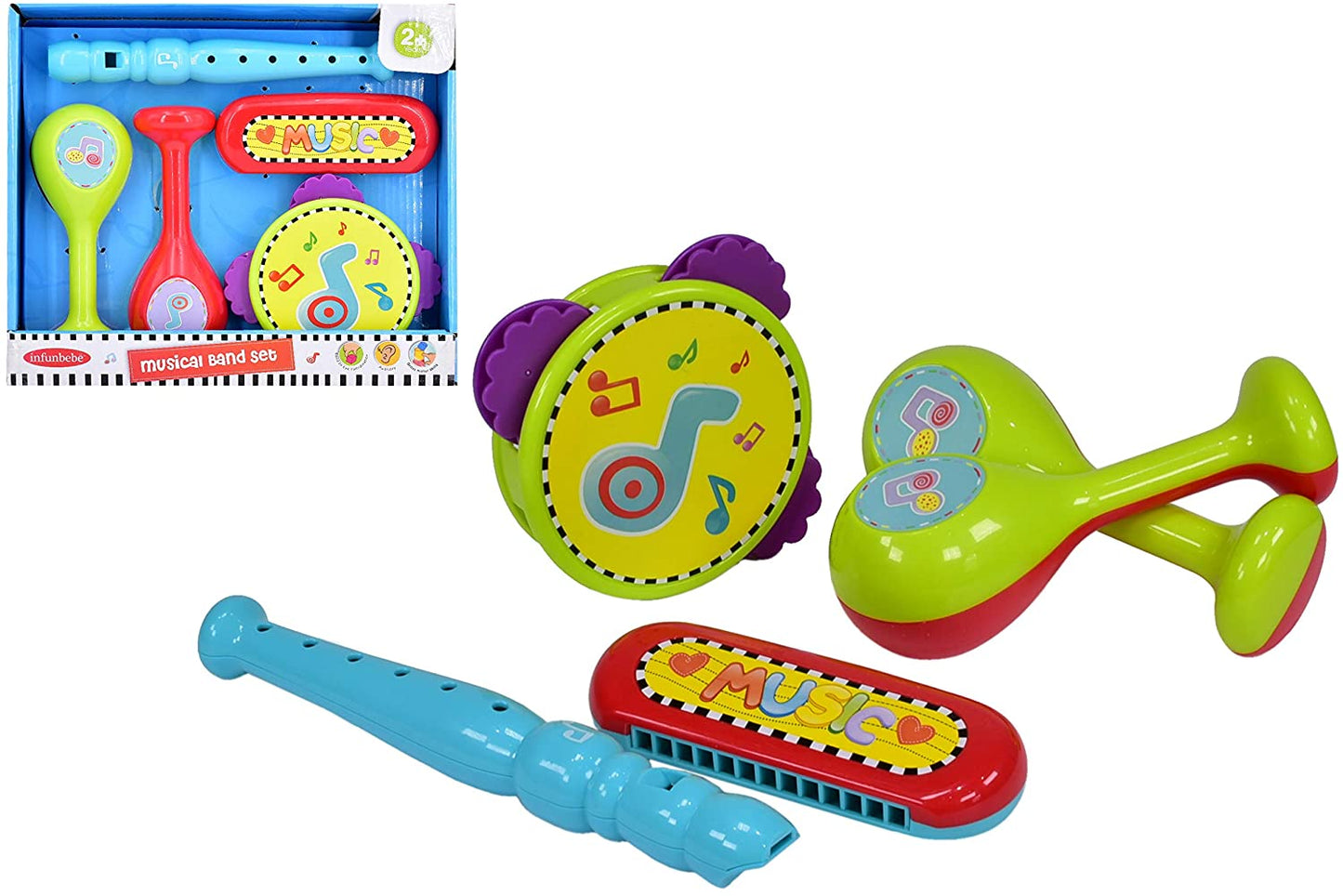 INFUNBEBE TODDLERS MUSICAL BAND PLAYSET SET OF 5 INSTRUMENT. TY4120 \\\KD21384
