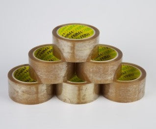 PRIMA 48MM X 66M ROLLS BROWN BUFF PACKING TAPE PK/6 LOW NOISE. PRACBSR4866 \\\KD21387