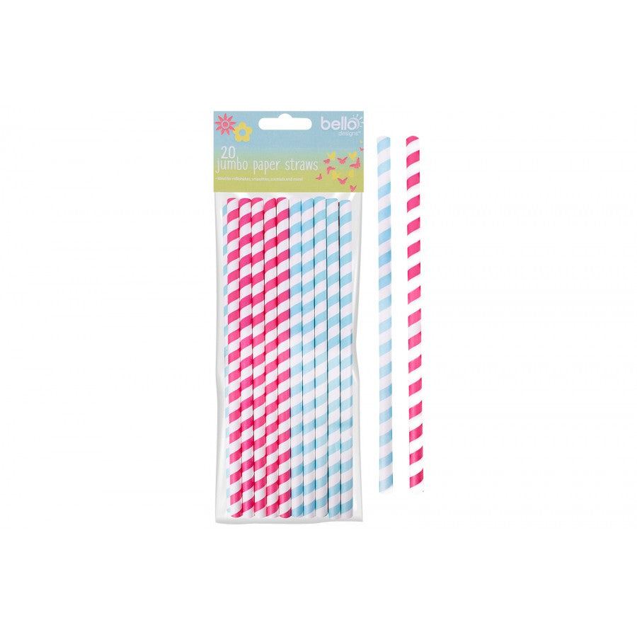 BELLO JUMBO PARTY PAPER STRAWS 20/PK. AM2693 \\\KD21399