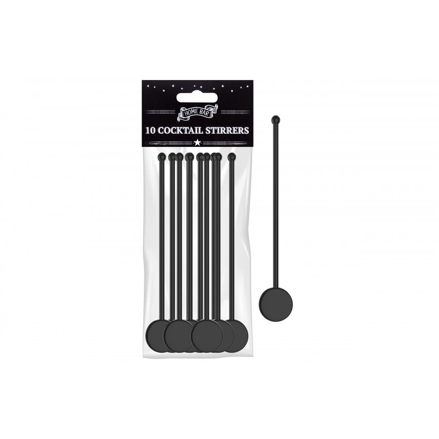 HOME BAR BLACK COCKTAIL STIRRERS 10/PK. AM2057 \\\KD21408