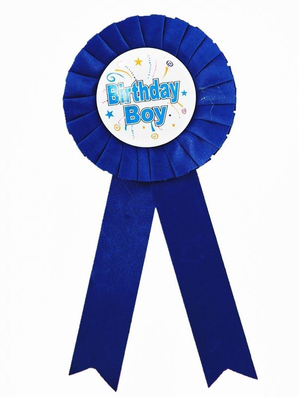 BIRTHDAY BOY ROSETTE BADGE BLUE. JL5667 \\\KD21433