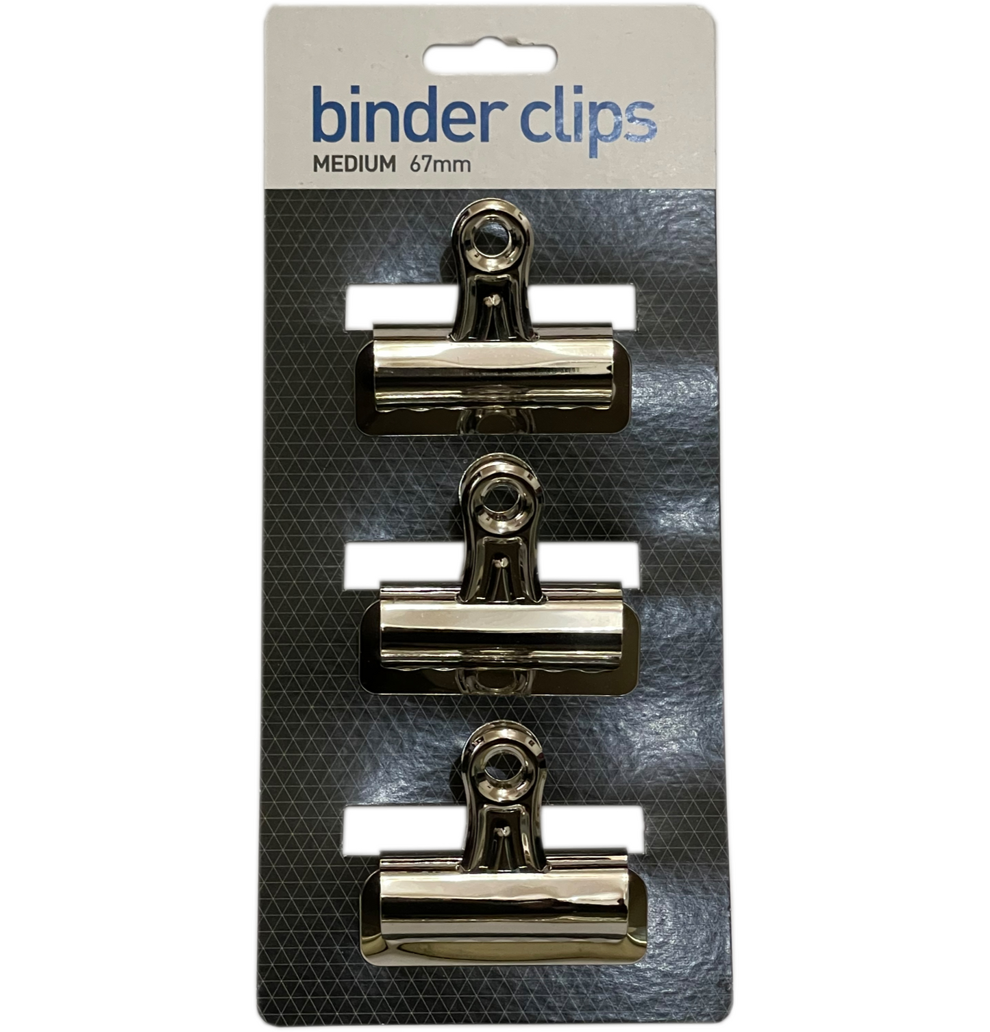 SET OF 3 METAL BINDER CLIPS - MEDIUM - 67MM. C712 \\\KD21445