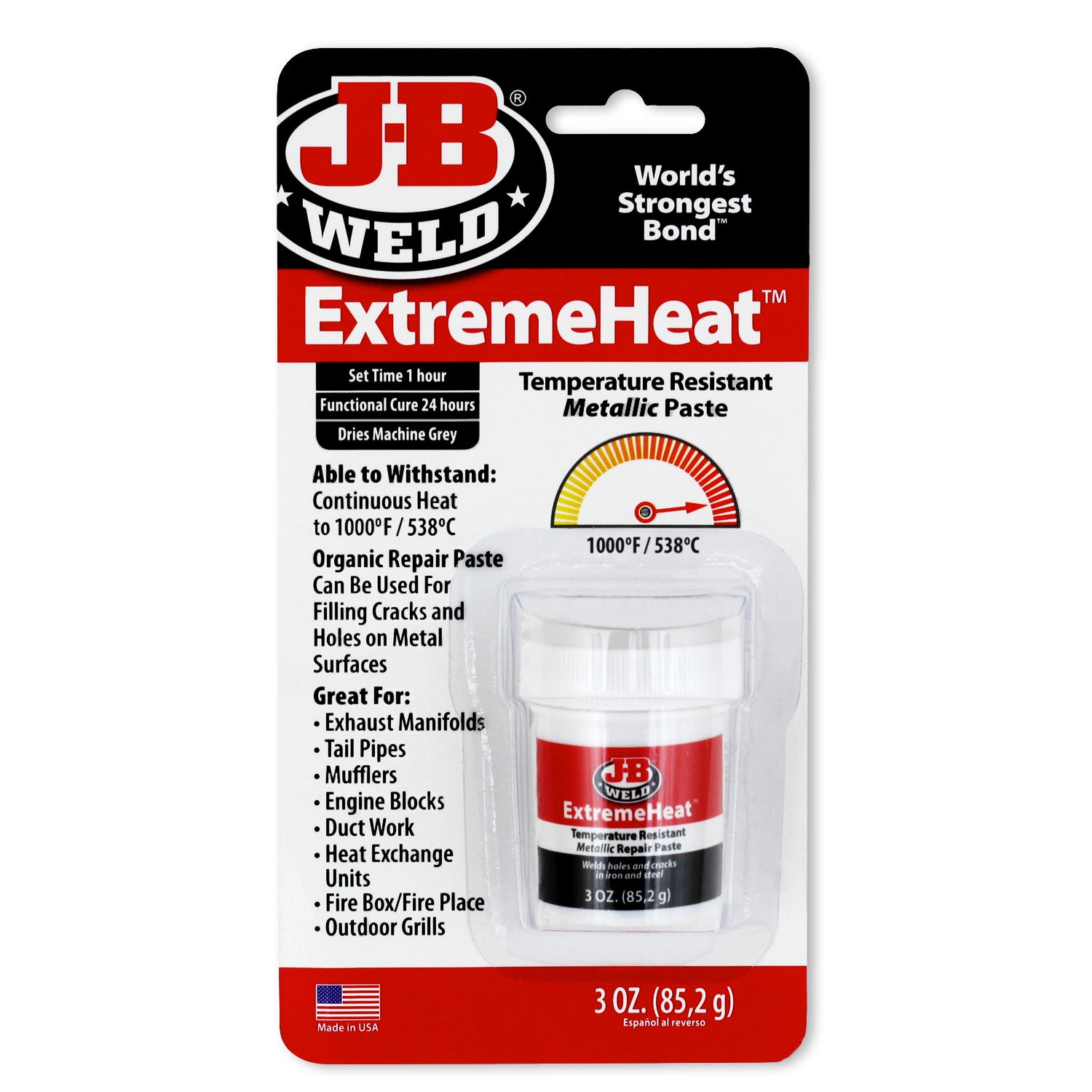 JB WELD 3 OZ EXTREME HEAT TEMPERATURE RESISTANT METALLIC PASTE. 37901 \\\KD21454