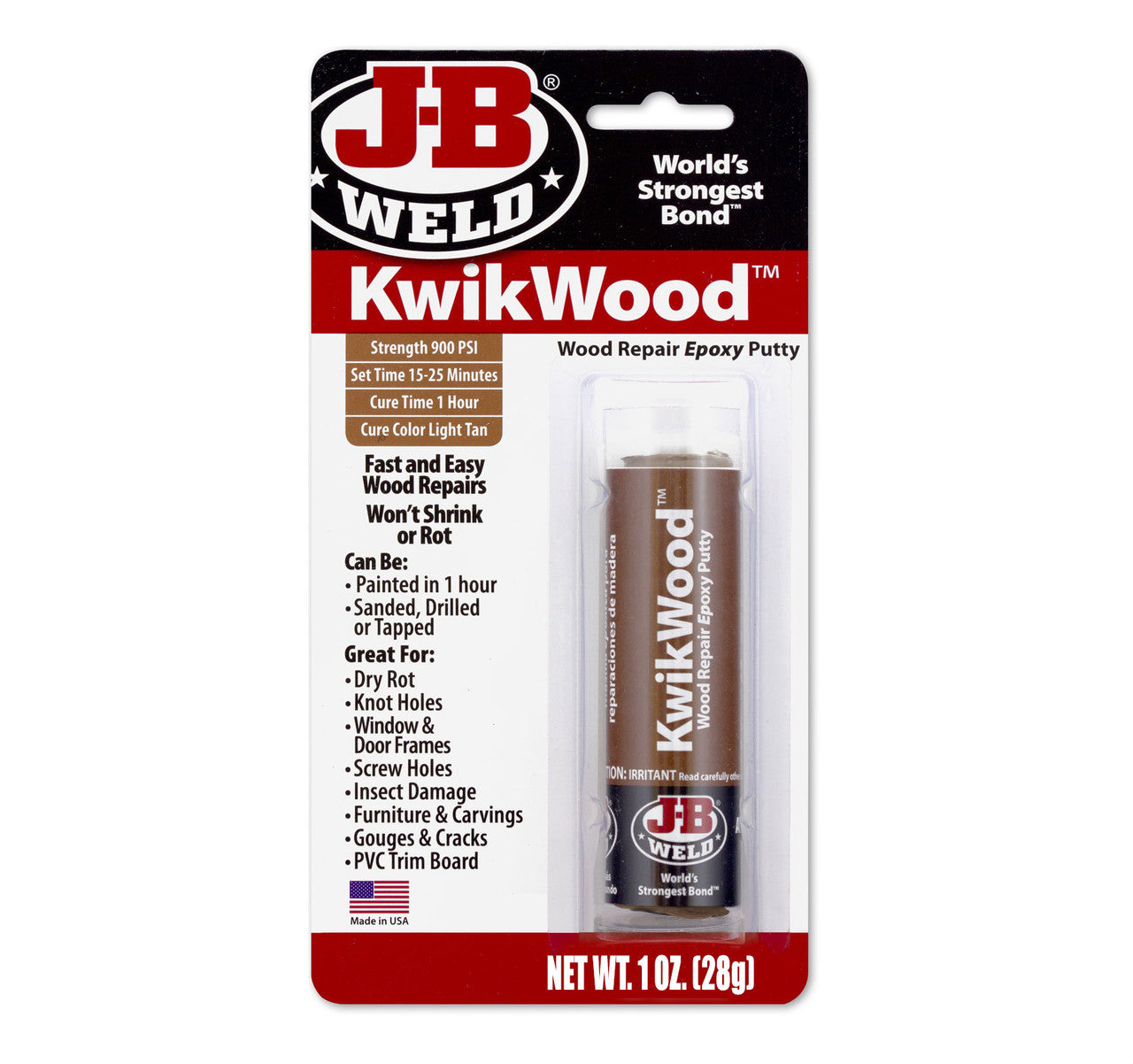 JB WELD 1 OZ 28 G KWIKWOOD HAND-MIXABLE EPOXY PUTTY. 8257UK \\\KD21455