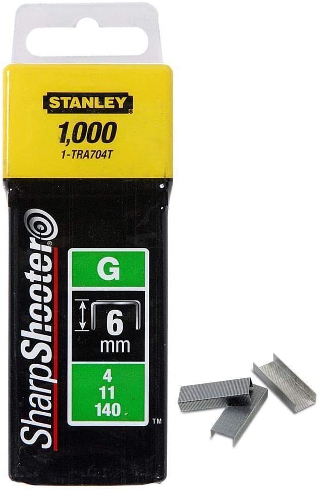 STANLEY HEAVY-DUTY STAPLE 6MM TRA704T PACK 1000. 1-TRA704T \\\KD21462