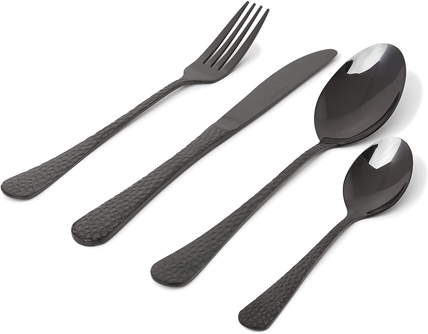 SABICHI BLACK HAMMERED 16PC CUTLERY SET STAINLESS STEEL. 197269 \\\KD21511