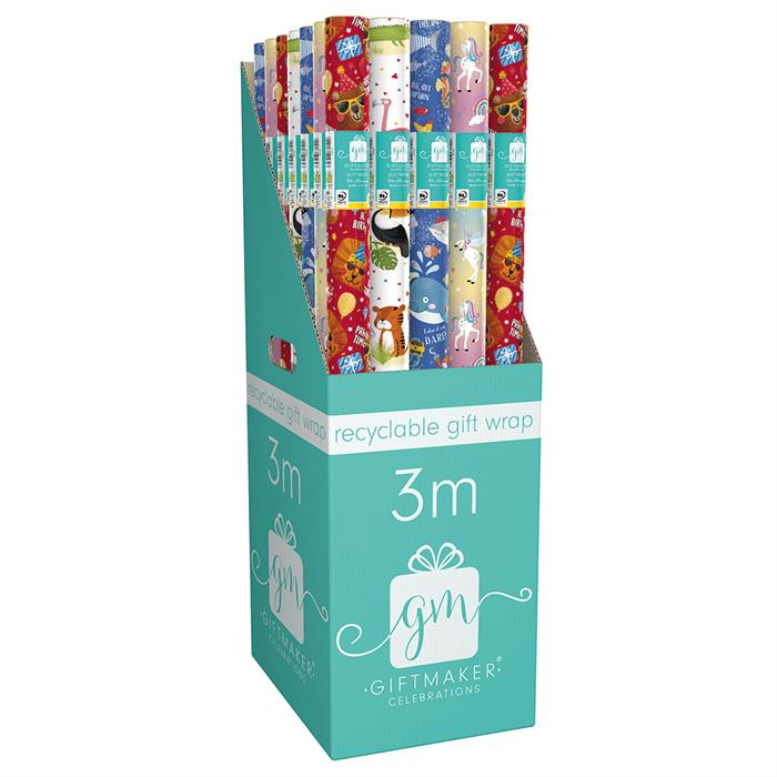 GIFTMAKER KIDS DESIGN GIFT WRAP PAPER ROLL 3M X 69CM. YAMGW20D \\\KD21515