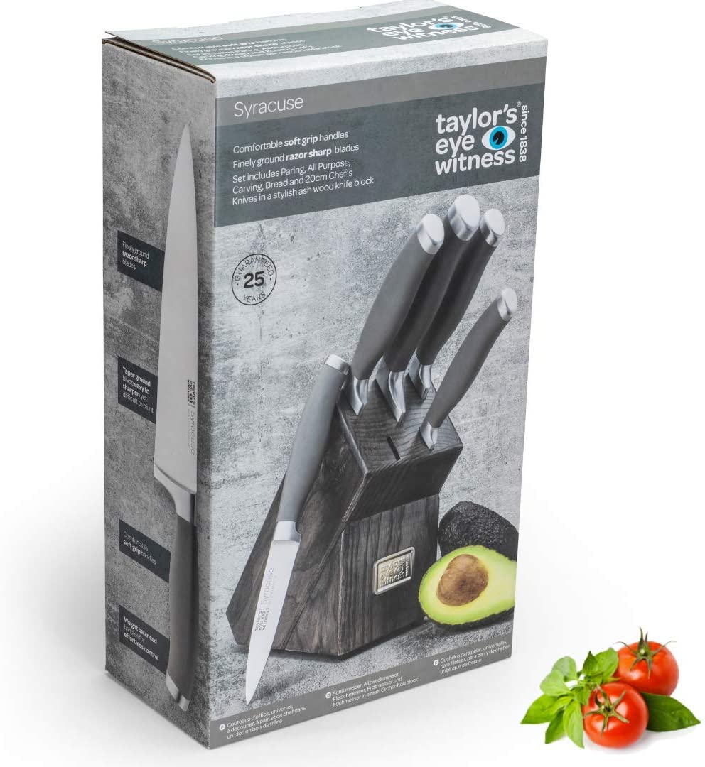 TAYLORS EYE WITNESS SYRACUSE ASH KNIFE BLOCK 5 PCS SET. RST1B01 \\\KD21527