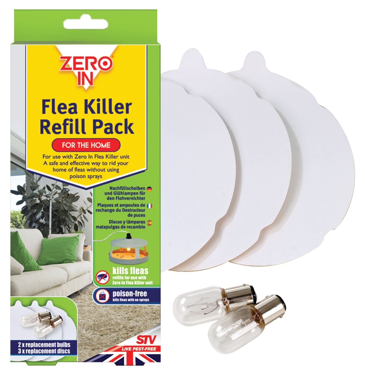 ZERO IN FLEA KILLER REFILL PACK (3 REFILL DISCS AND 2 SPARE LAMPS) \\\KD21532