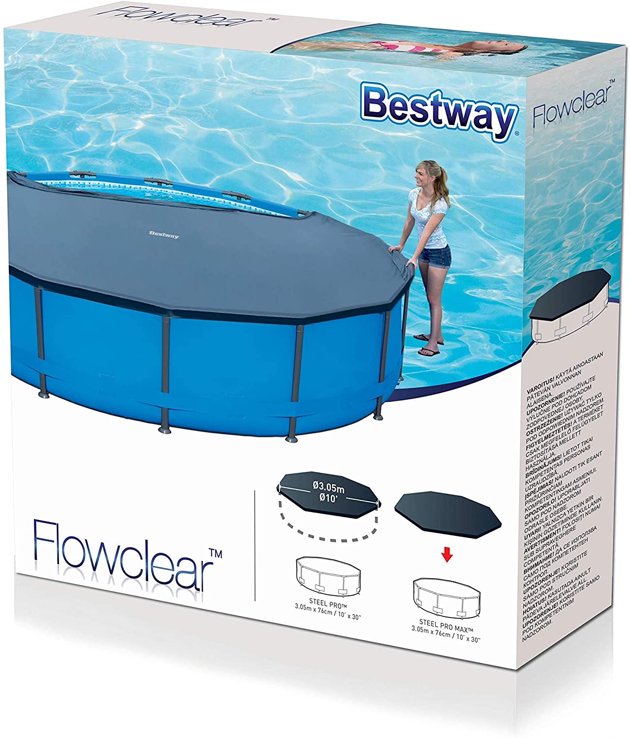 FLOWCLEAR STEEL PRO MAX ROUND SWIMMING POOL COVER 10 FT. BW58036-19 \\\KD21555