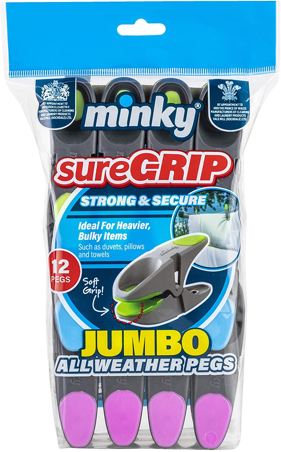 MINKY SURE GRIP JUMBO PEGS 12/PK. VT86693F10 \\\KD21598
