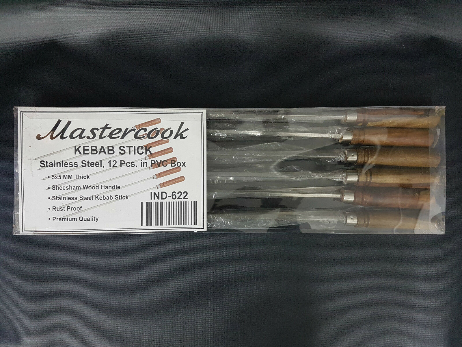 MATERCOOK KEBAB STICK SKEWERS 5MM X 51CM WITH SHEESHAM HANDLE. IND622 \\\KD21717
