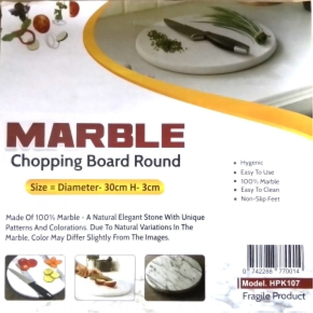 MARBLE ROUND CHOPPING BOARD 30CM. HPK107 \\\KD21854