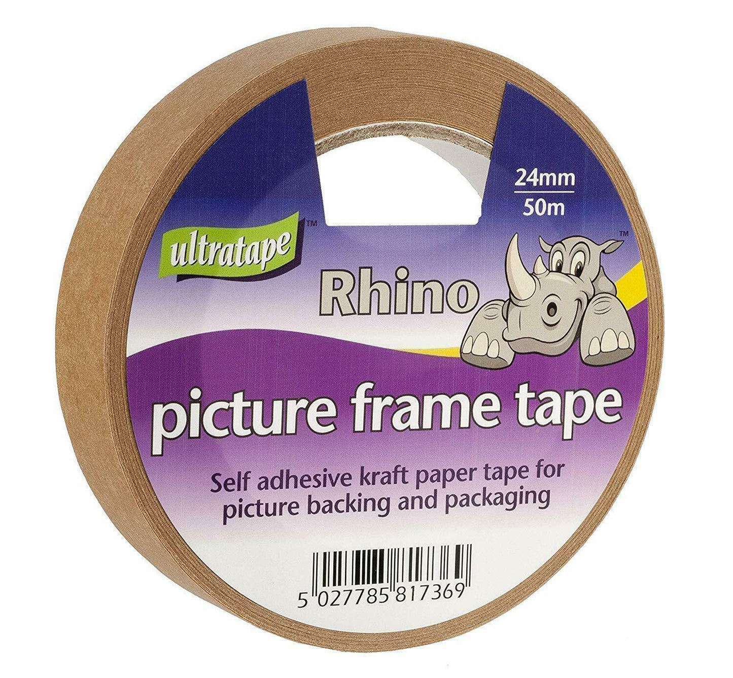 RHINO BROWN PAPER PICTURE FRAME / FRAMER TAPE 24MM X 50M. PF02152450RH \\\KD21866