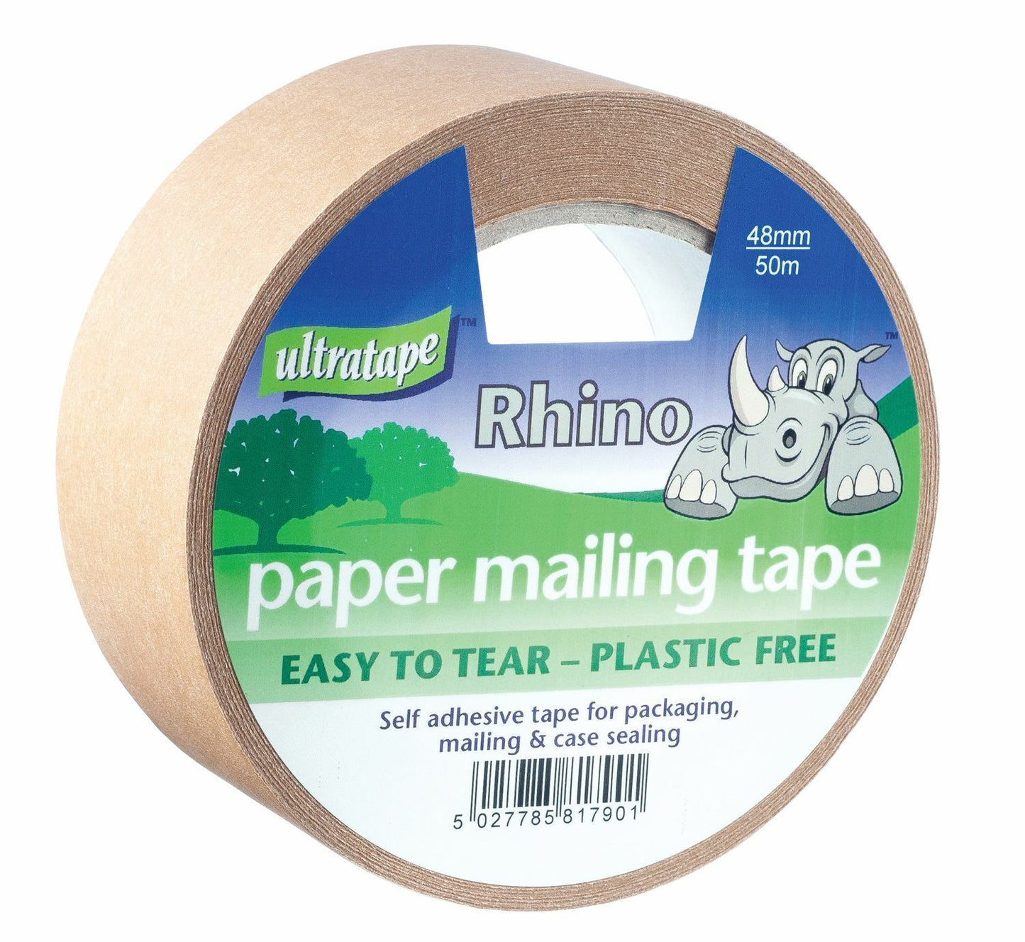 RHINO EASY TEAR KRAFT BROWN PAPER PACKAGING TAPE 48MM X 50M. PM02124850RH \\\KD21868