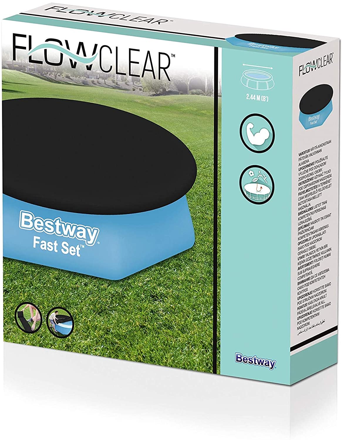 BESTWAY FLOWCLEAR COVER FOR FAST SET POOLS BLACK 8 FT. BW58032-21 \\\KD21902