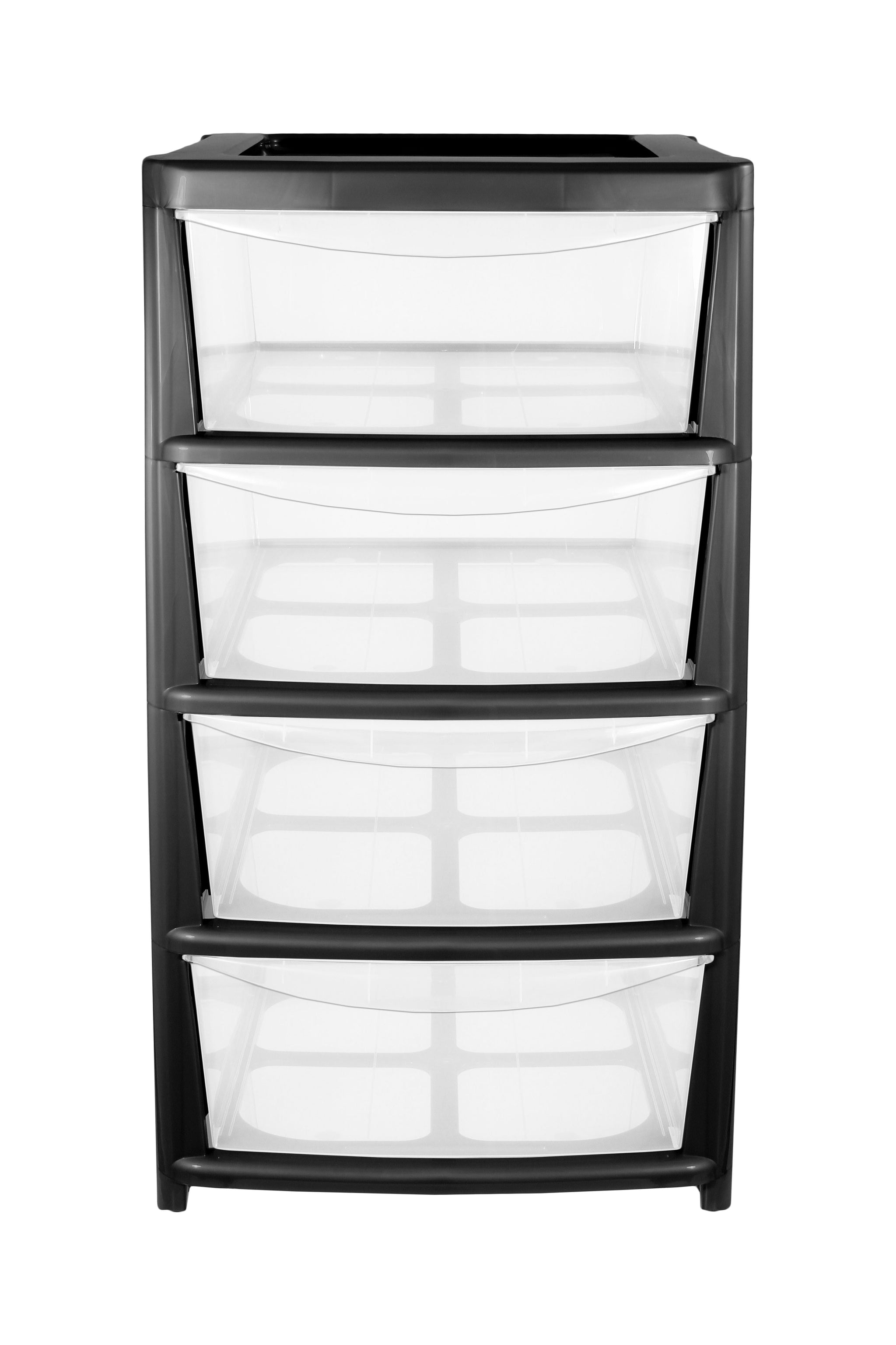 PLASTIC SMALL A5 4 DRAWER TOWER STORAGE UNIT - BLACK. 05081000142 \\\KD21952