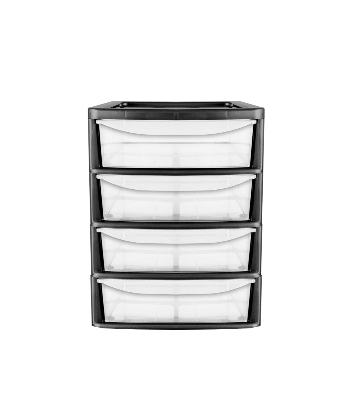 PLASTIC SLIM A4 4 DRAWER TOWER STORAGE UNIT - BLACK. 05083100142 \\\KD21955