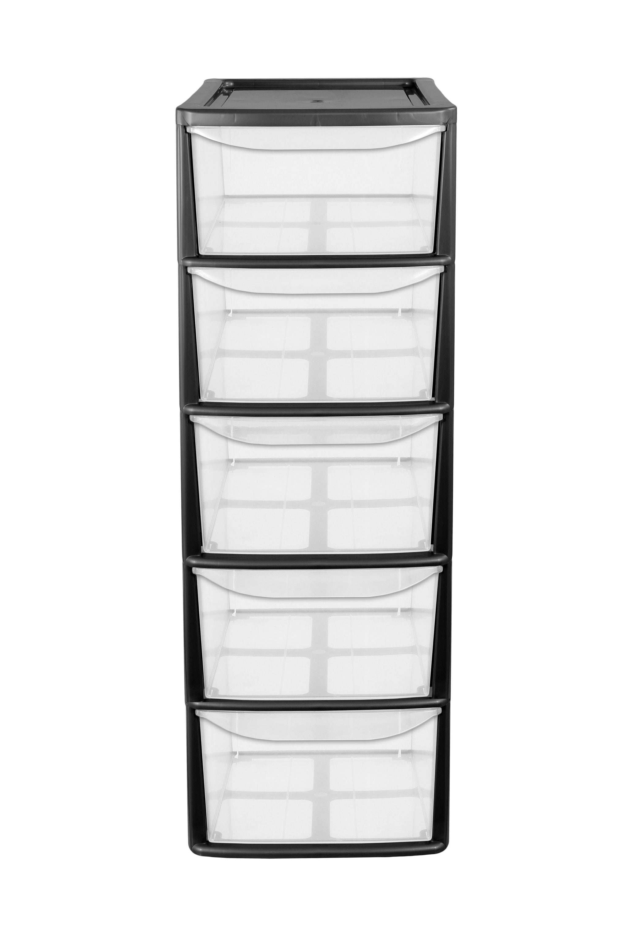 PLASTIC LARGE A4 5 DRAWER TOWER STORAGE UNIT - BLACK. 05082500142 \\\KD21956