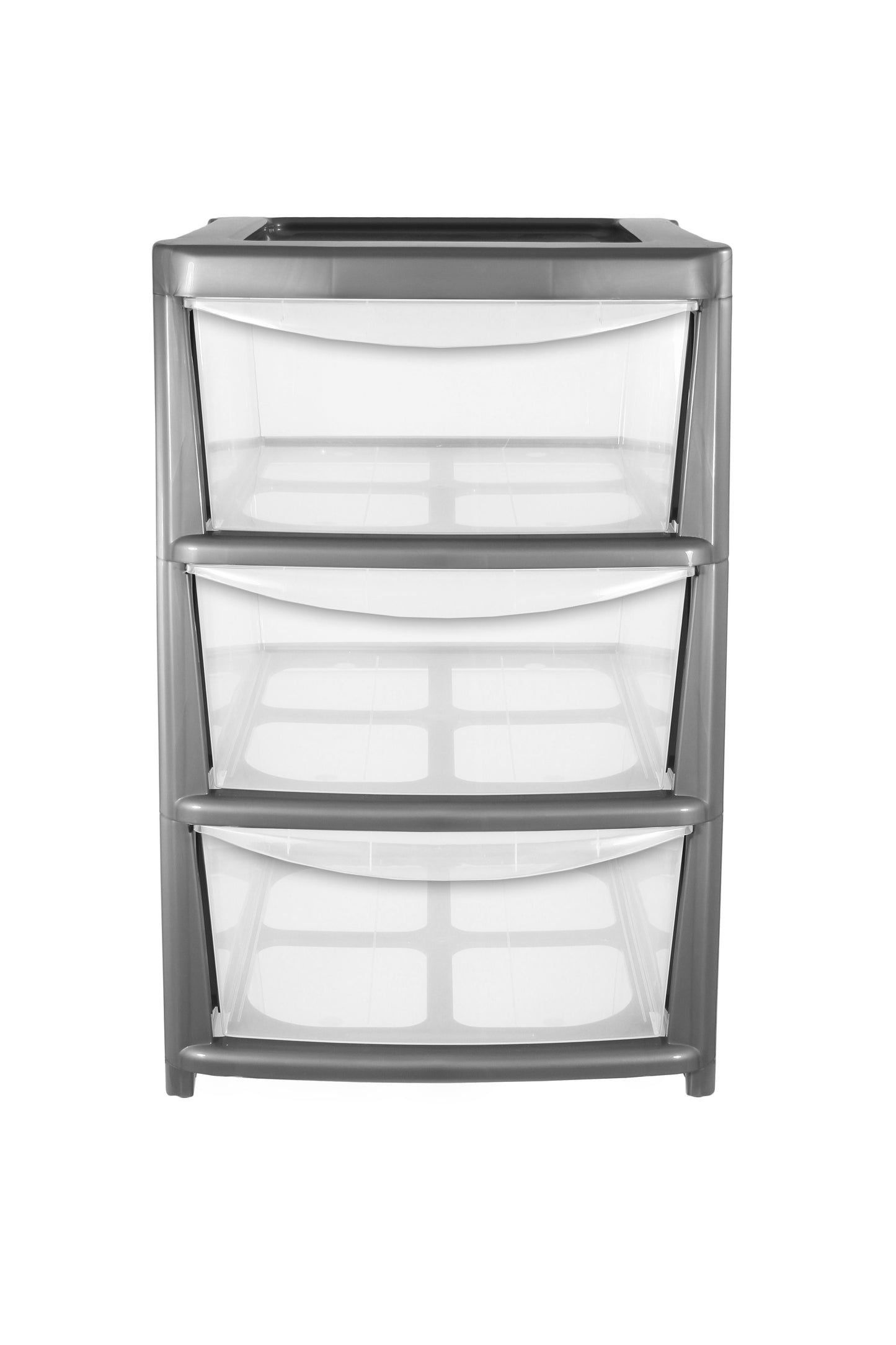PLASTIC LARGE 3 DRAWER MOBILE TOWER STORAGE UNIT - SILVER. 05083000129 \\\KD21958