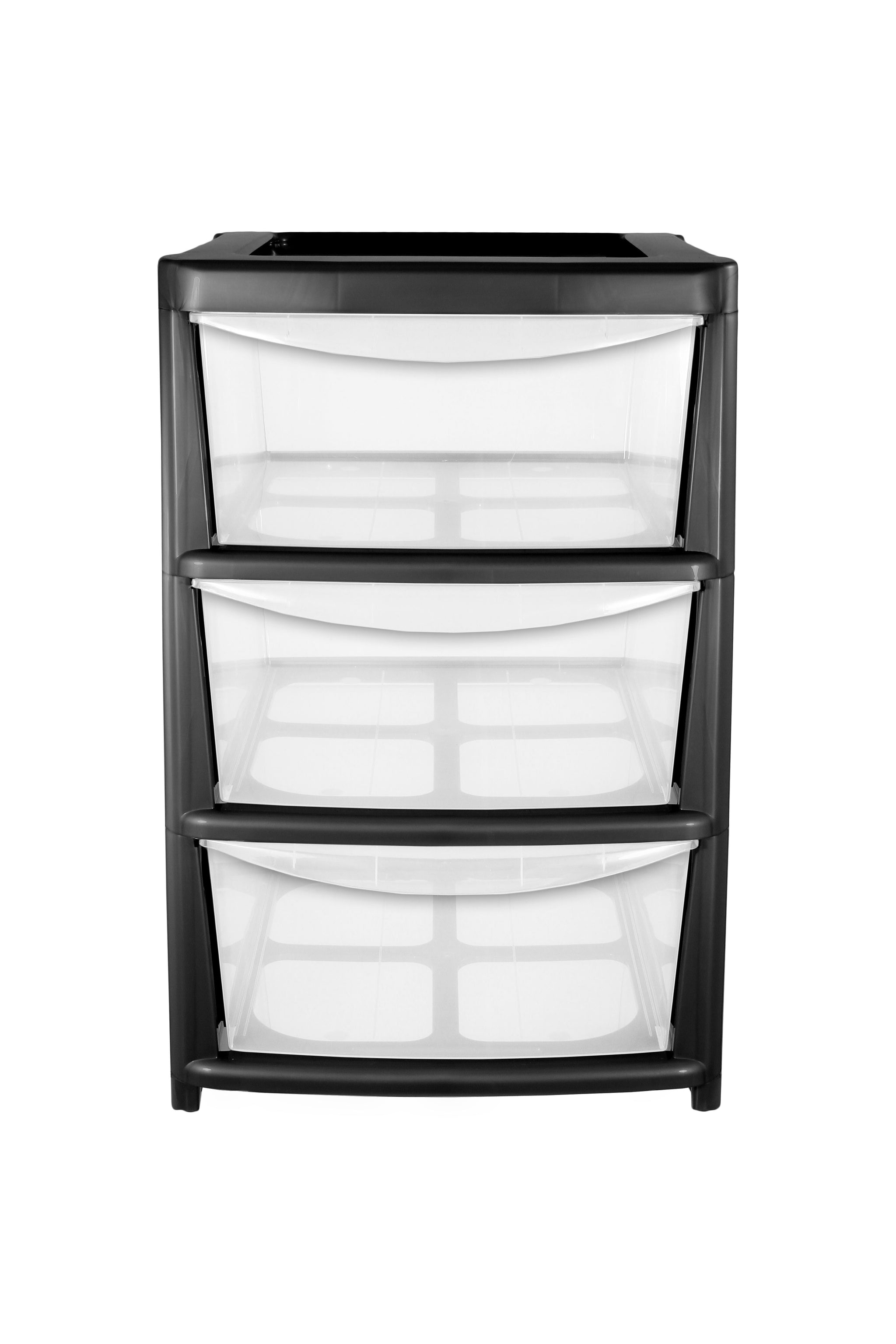 PLASTIC LARGE 3 DRAWER MOBILE TOWER STORAGE UNIT - BLACK. 05083000142 \\\KD21959