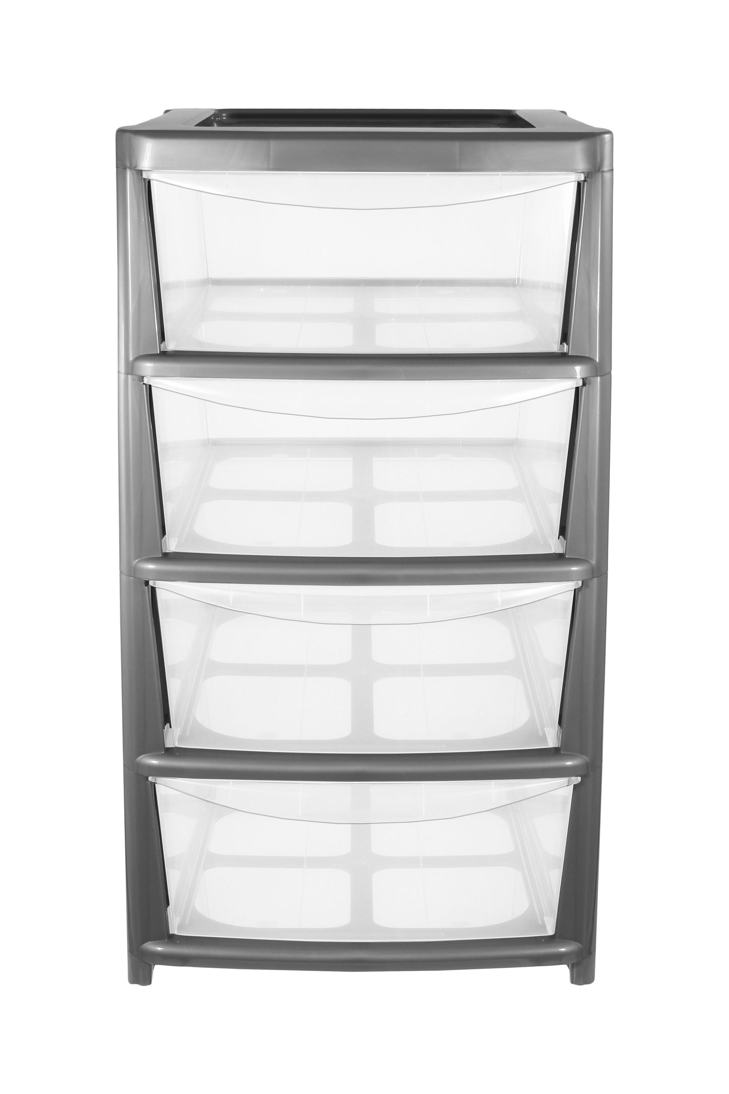 PLASTIC LARGE 4 DRAWER MOBILE TOWER STORAGE UNIT - SILVER. 05084000129 \\\KD21961