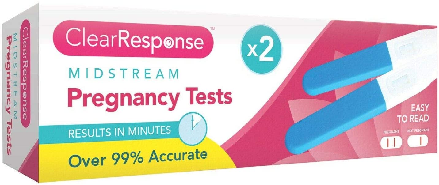 PACK OF 2 CLEAR RESPONSE PREGNANCY TESTS HOME TESTING KIT. OL309092 \\\KD21964