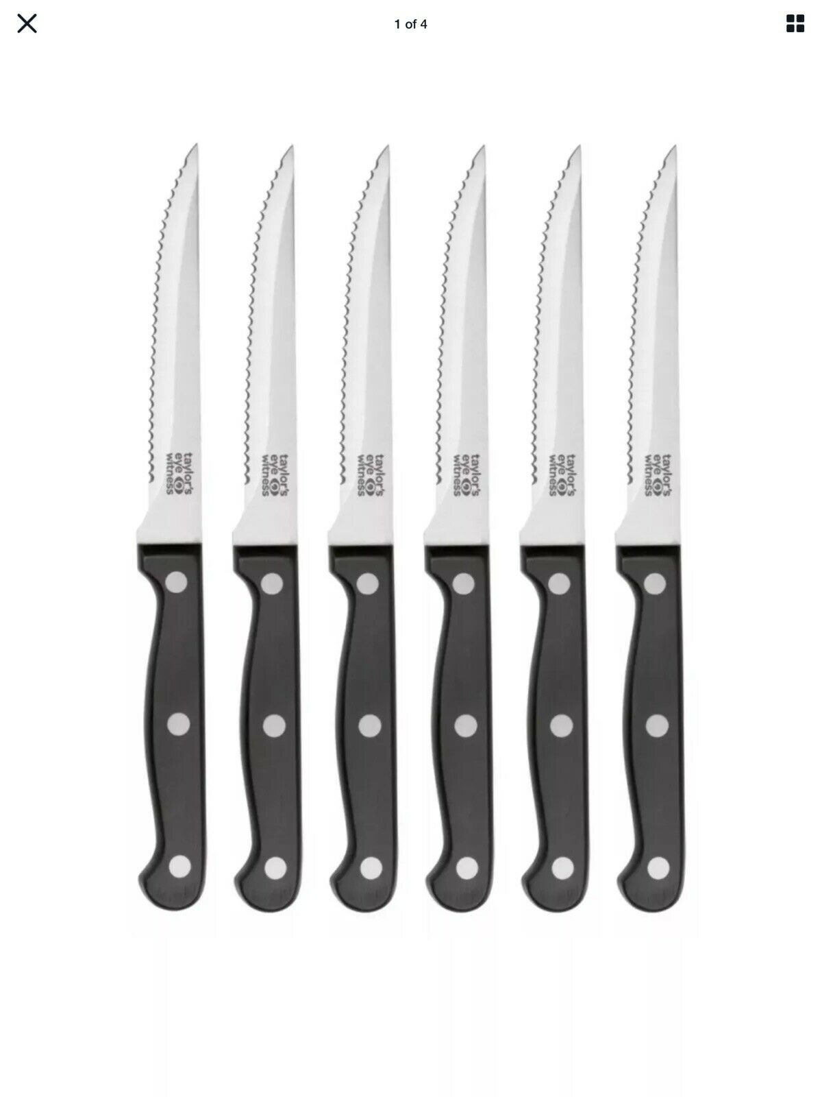 'TAYLOR'S EYE WITNESS 6 PIECE STAINLESS STEEL STEAK KNIFE SET'||'. '||'TDH0403' \\\KD22048