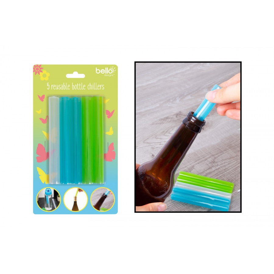 BELLO REUSABLE BOTTLE CHILLERS 5 PACK ASSORTED COLOURS. AM2045 \\\KD22070