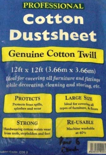 PROFESSIONAL COTTON TWILL DUST SHEET 2KG 12 X 12 FT. CDS2 \\\KD22077