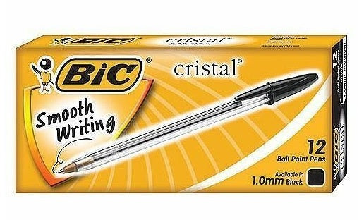 BIC CRISTAL MEDIUM 1MM PEN 12/PK - BLACK. KD22080 170926 \\\KD22080