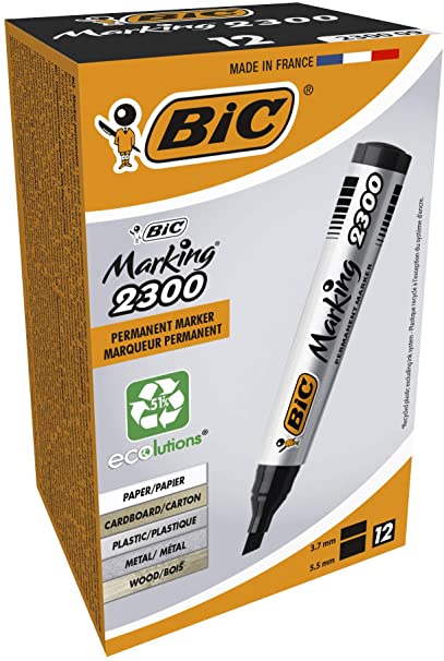 BIC MARKING 2300 PERMANENT MARKERS 12/PK - BLACK. KD22082 \\\KD22082