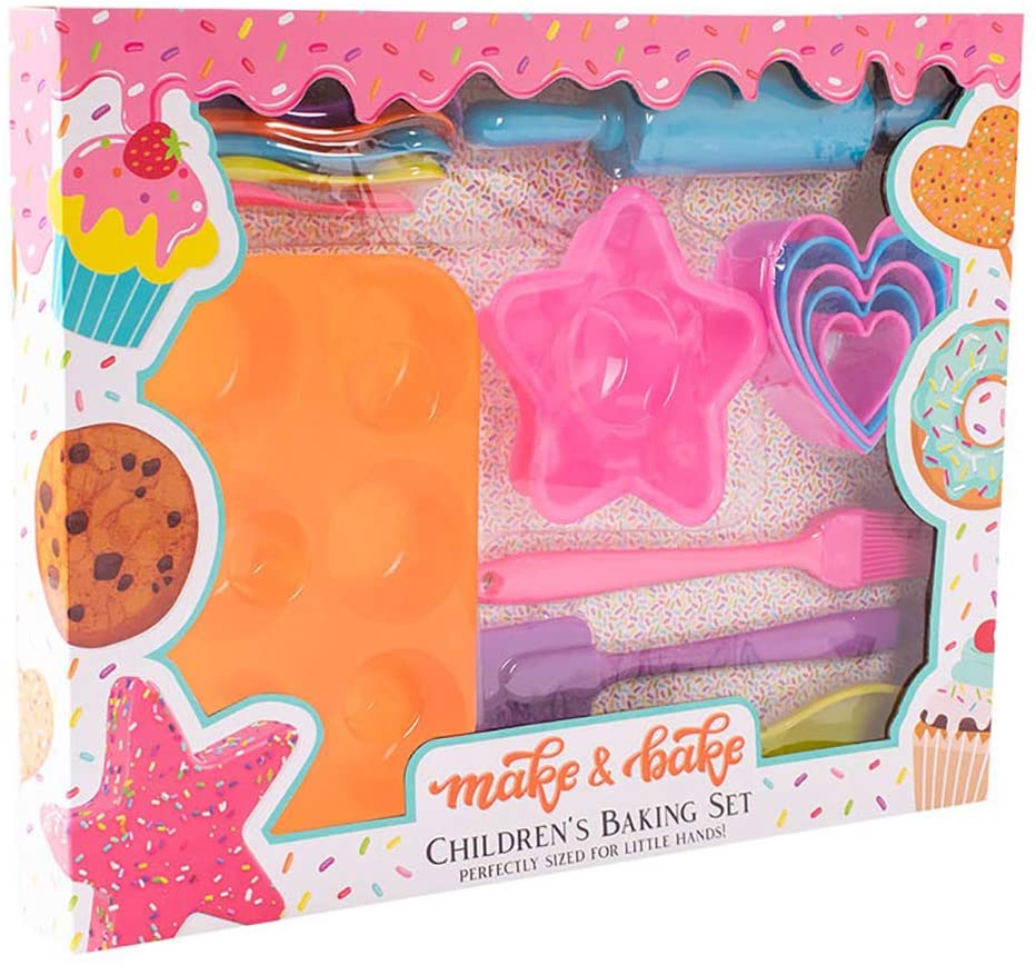 MAKE 7 BAKE KIDS 18 PIECE KITCHEN BAKING TOOL UTENSIL. AM4070 \\\KD22099