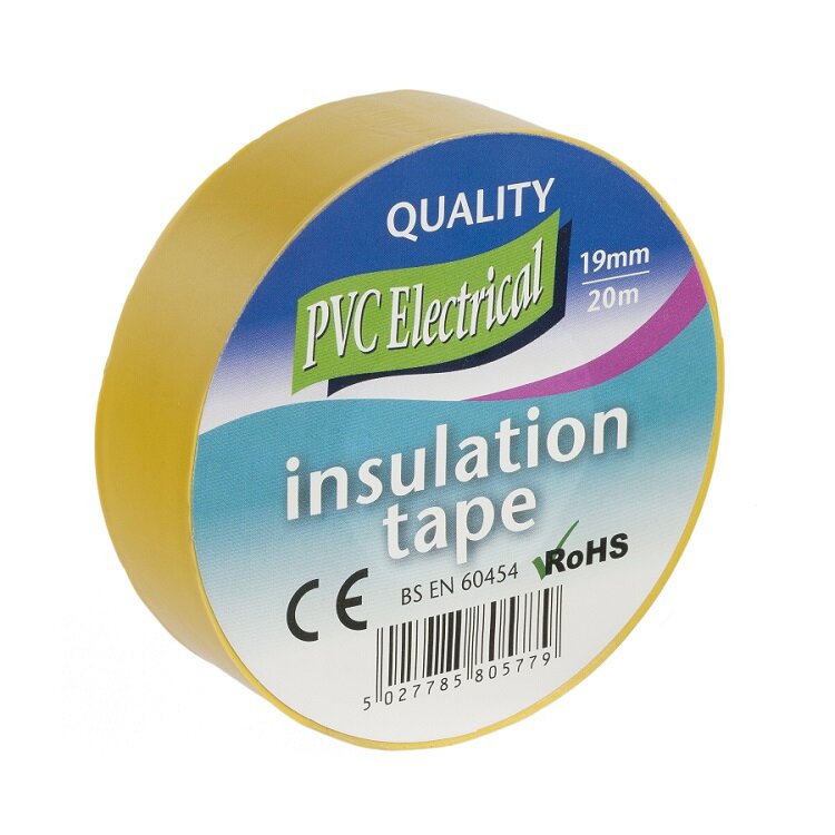 19MM X 20 METRE ELECTRICAL INSULATION TAPE YELLOW. PV01201920YE \\\KD22160