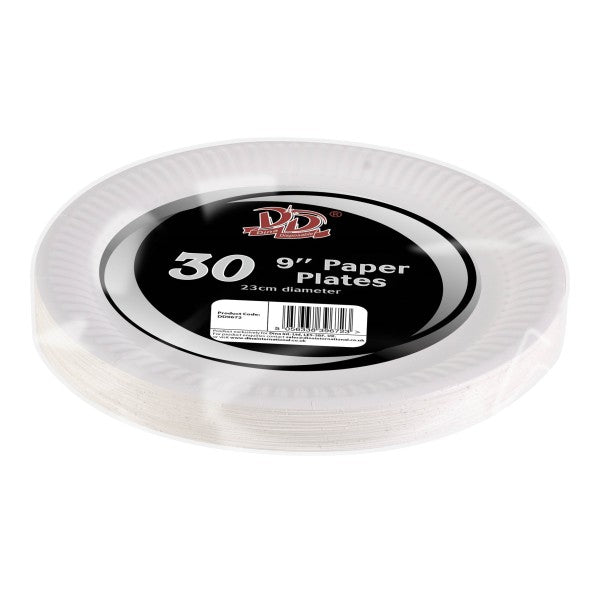 DISPOSABLE PAPER PLATES 9 INCH / 23CM 30/PK. DD9672 \\\KD22173