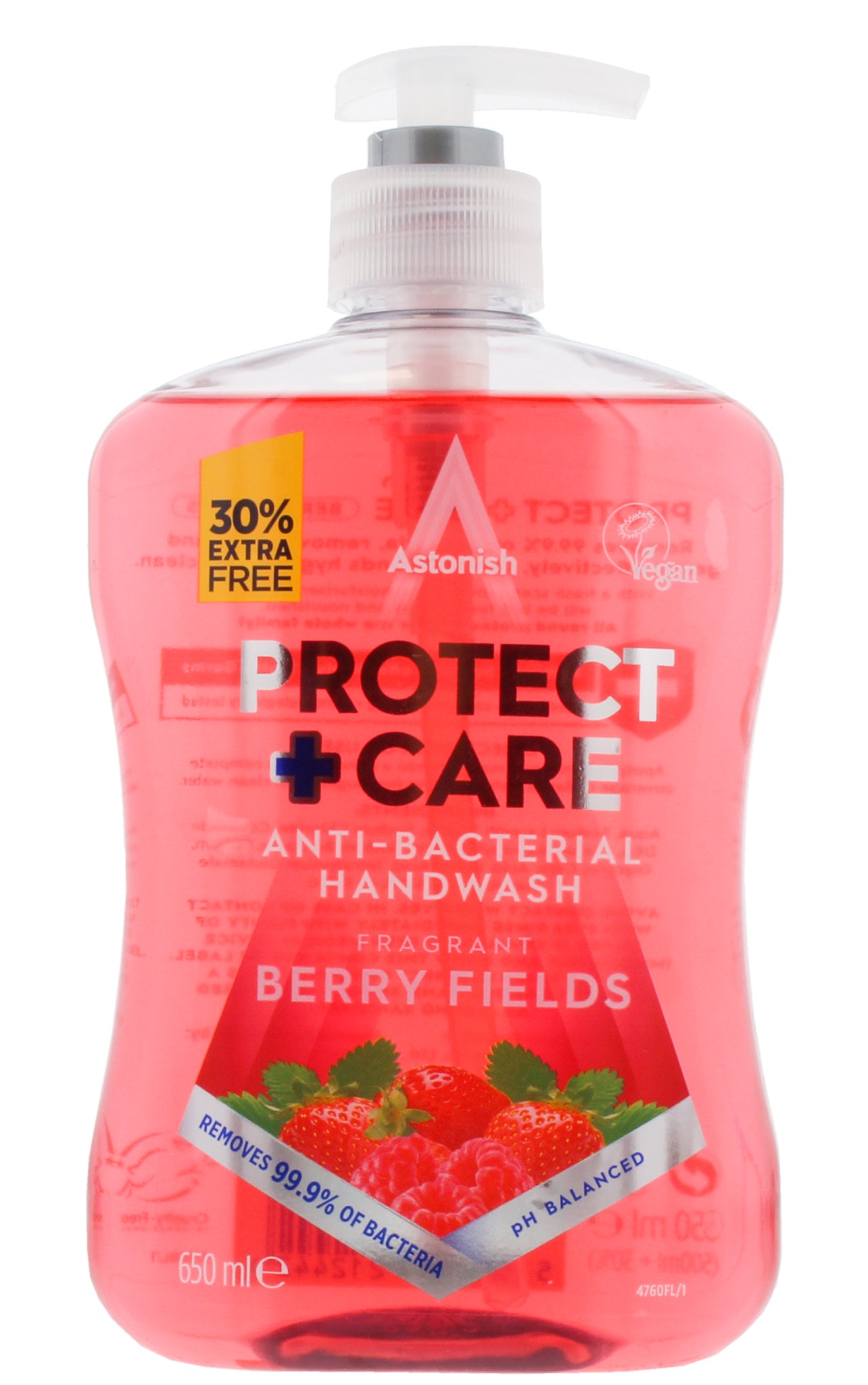 ASTONISH PROTECT PLUS CARE HAND WASH BERRY FIELD 650ML. C4760 \\\KD22190
