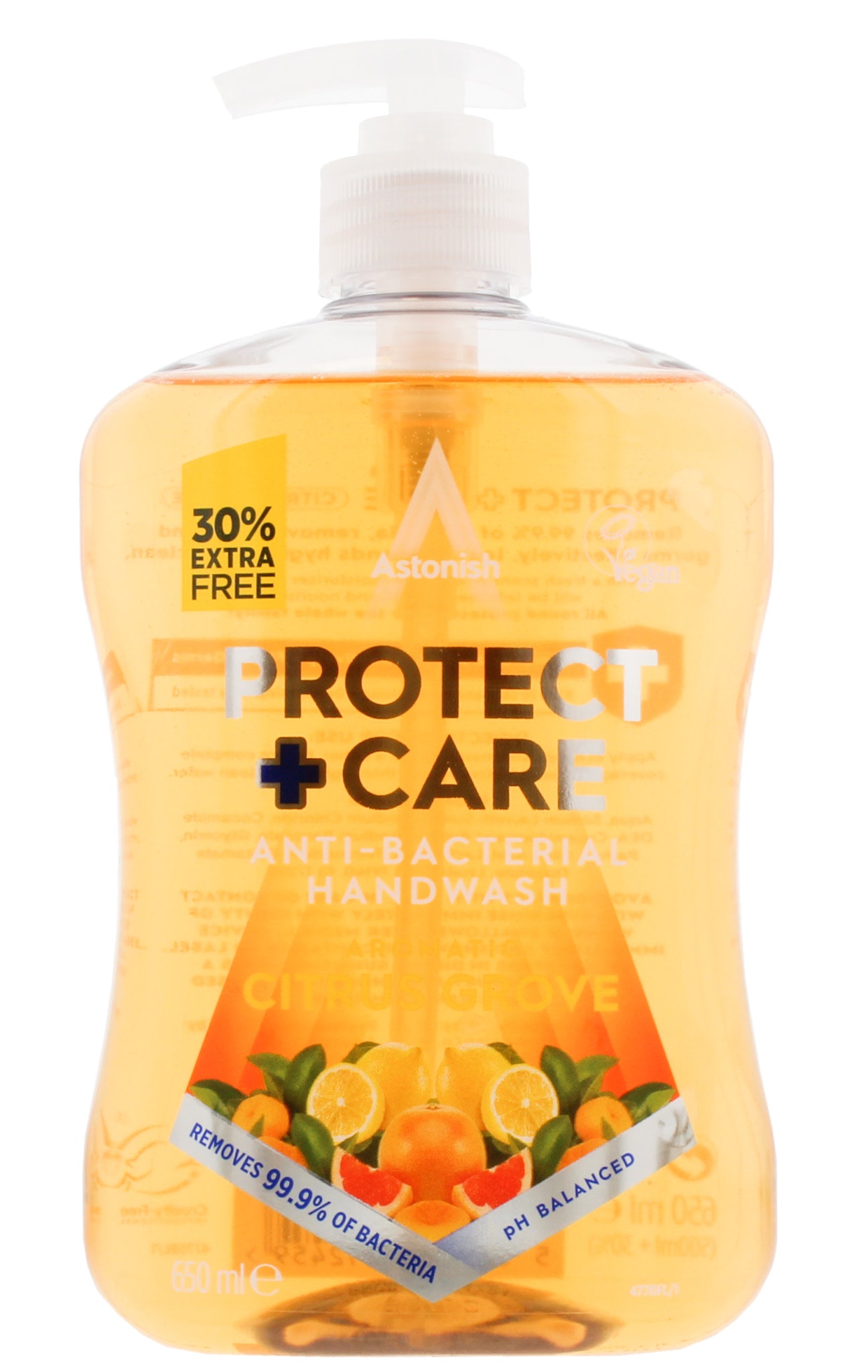 ASTONISH PROTECT PLUS CARE HAND WASH CITRUS GROVE 650ML. C4770 \\\KD22191