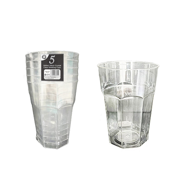 PLASTIC CRYSTAL CLEAR DRINKING CUPS 10OZ / 300ML 5/PK. DD9758 \\\KD22200