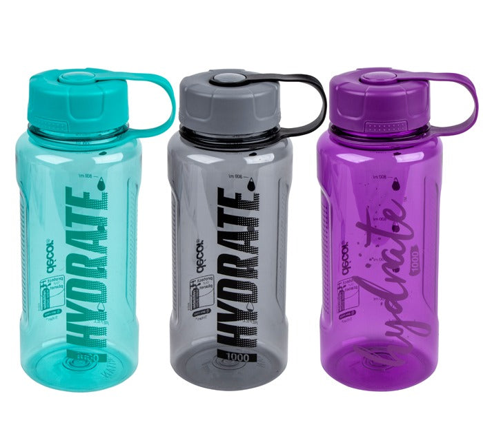 DECOR HYDRATE 1000 TRITAN WATER BOTTLE 1L. 229970-006 \\\KD22219