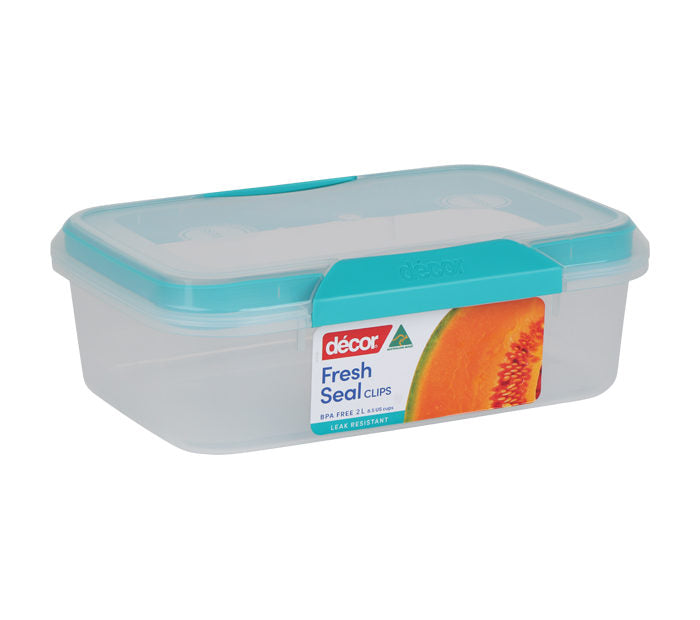 DECOR FRESH SEAL CLIPS OBLONG FOOD CONTAINER 2L. 232110-004 \\\KD22229