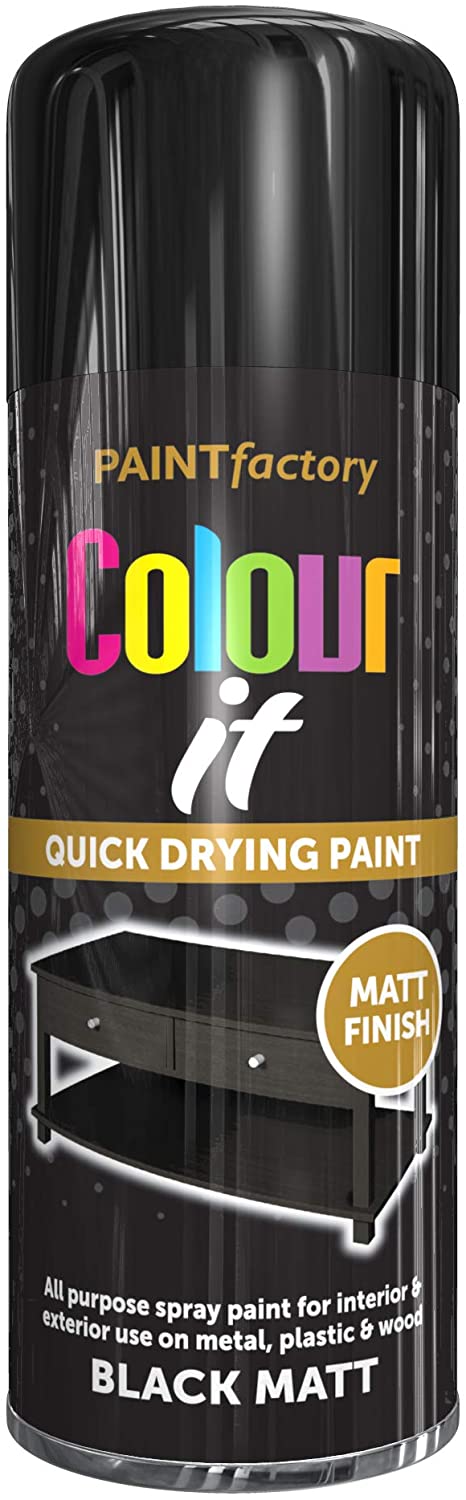 PAINT FACTORY COLOUR IT ALL PURPOSE MATT BLACK 400ML QUICK DRY. WDL1733PR \\\KD22242