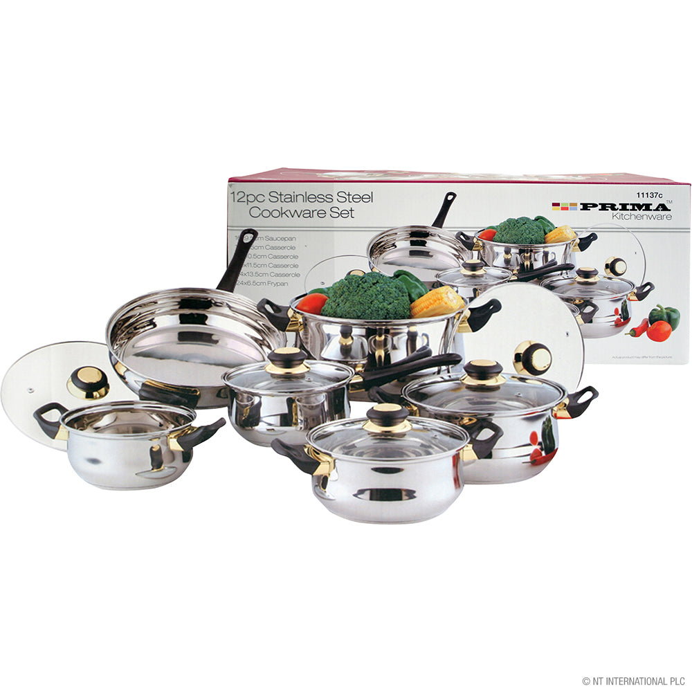 PRIMA STAINLESS STEEL COOKWARE SET WITH LIDS 12PCS. 11137C \\\KD22272