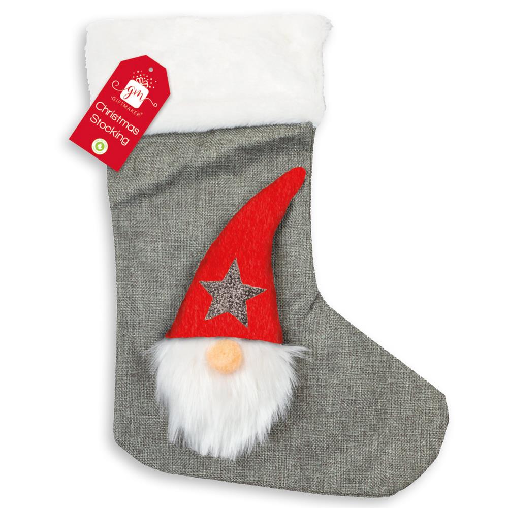 GIFTMAKER 3D GONK HESSAIN CHRISTMAS STOCKING 40CM. XALGZ323 \\\KD22315