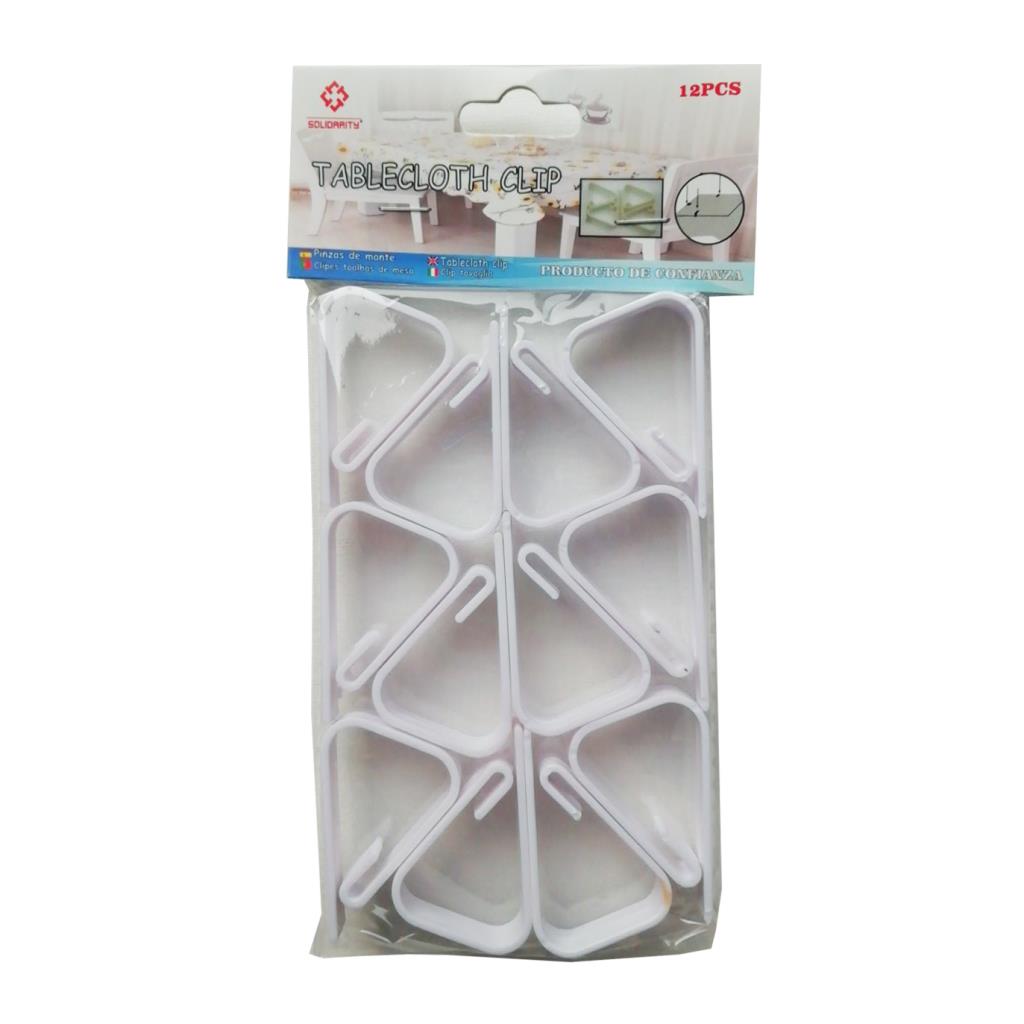 PLASTIC TABLE CLOTH CLIPS 12/PK. AJ061 \\\KD22319