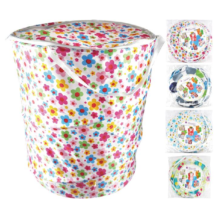 ASSORTED COLOUR FOLDING LAUNDRY BASKET 40 X 50 CM APX. AH020 \\\KD22330