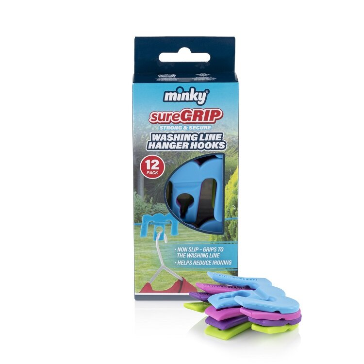MINKY SURE GRIP WASHING LINE HANGER HOOKS 12 PCS. VT21300100 \\\KD22333