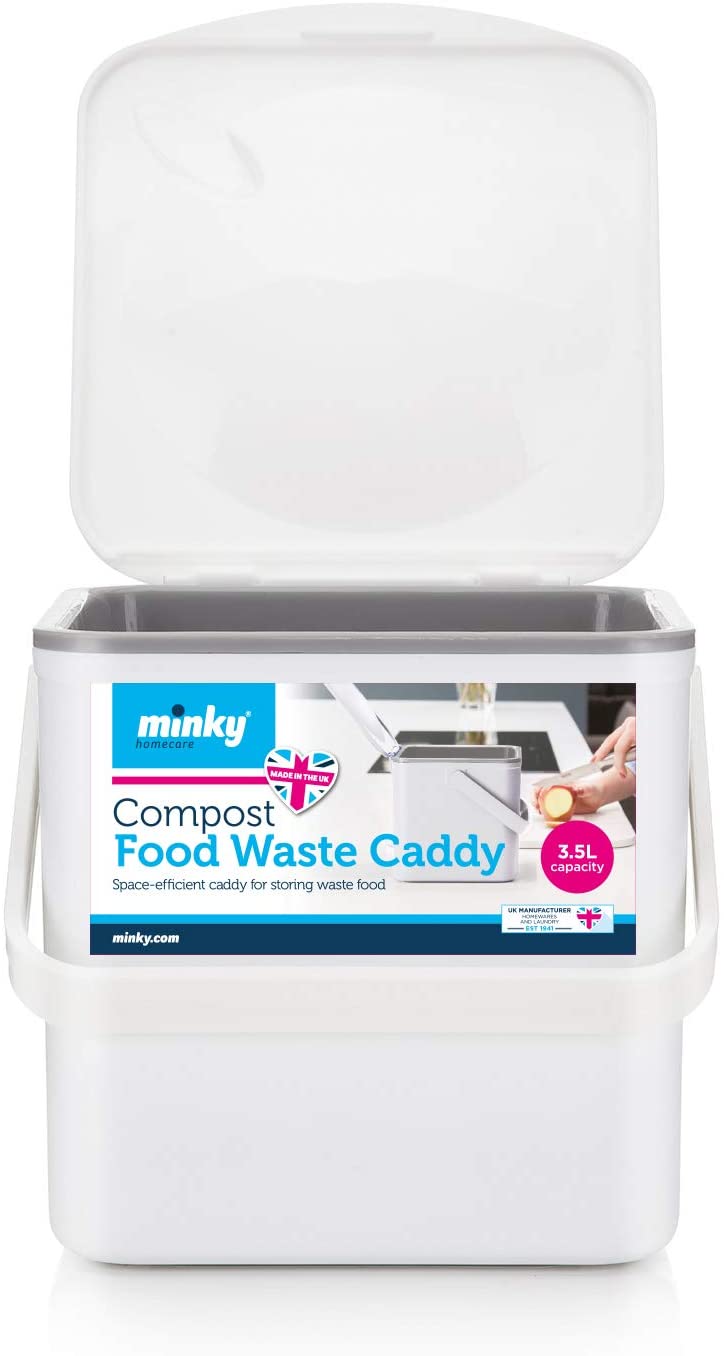 MINKY FOOD WASTE COMPOST CADDY WHITE / GREY 3.5 LITER. TP10100105 \\\KD22339